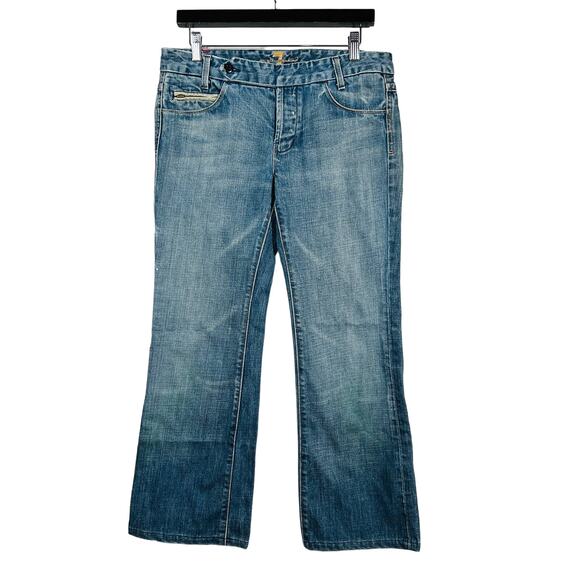 7FAMK Button Fly Bootcut Jeans Y2K Light Wash Blue - 29 - Picture 1 of 5
